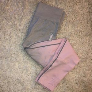 Gymshark Ombre Seamless Leggings (grey to pink)